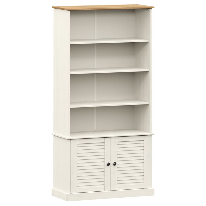 VIGO White Bookcase - 85x35x170 cm - Solid Pine, Rustic Charm & Ample Storage - Premium  from Home Treasures - Just £286.99! Shop now at Home Treasures