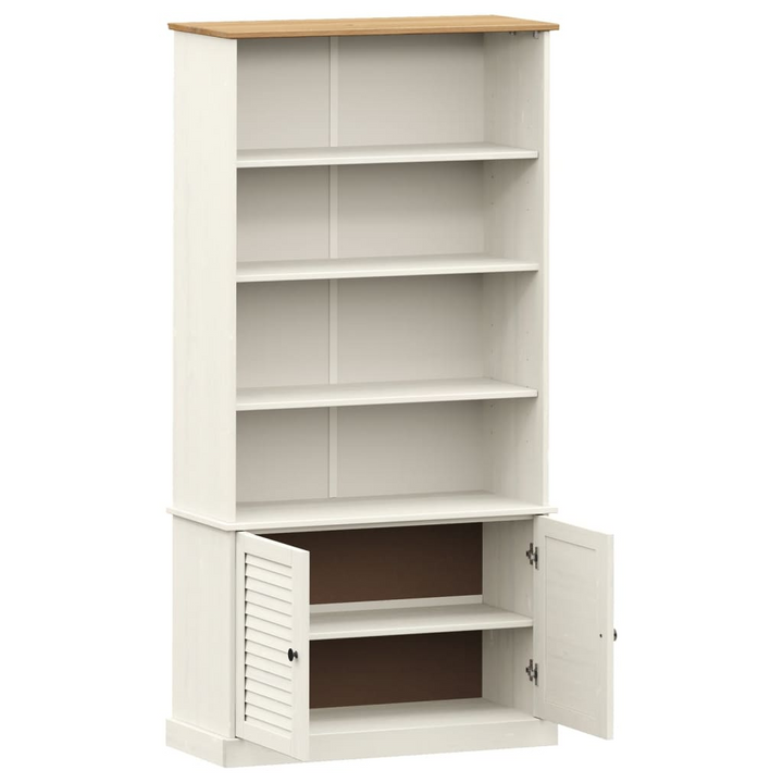 VIGO White Bookcase - 85x35x170 cm - Solid Pine, Rustic Charm & Ample Storage - Premium  from Home Treasures - Just £286.99! Shop now at Home Treasures