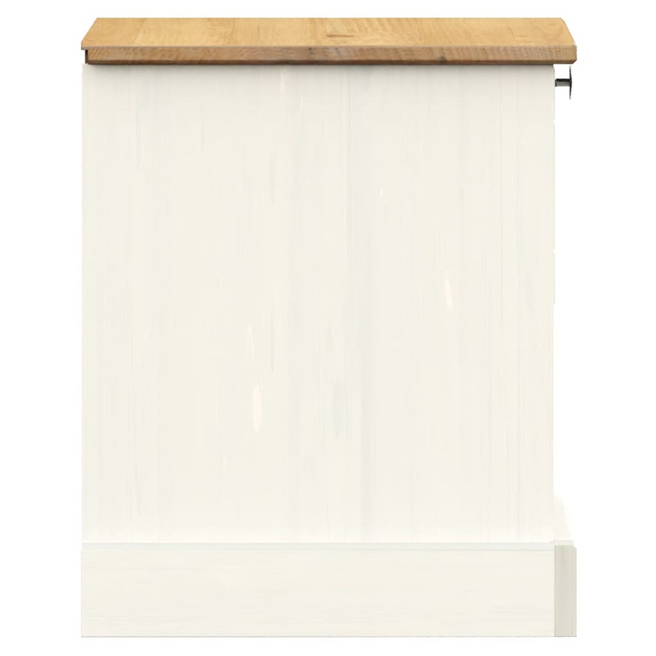 VIGO Bedside Cabinet - Elegant White 42x35x42 cm Solid Wood Pine Nightstand with Drawer and Compartment | Stylish & Functional Storage Solution - Premium  from Home Treasures - Just £49.99! Shop now at Home Treasures