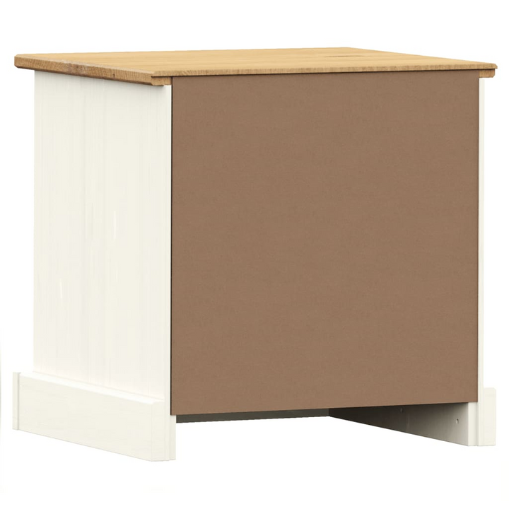 VIGO Bedside Cabinet - Elegant White 42x35x42 cm Solid Wood Pine Nightstand with Drawer and Compartment | Stylish & Functional Storage Solution - Premium  from Home Treasures - Just £49.99! Shop now at Home Treasures