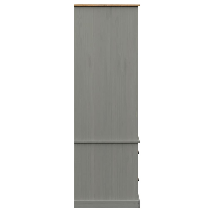 VIGO Solid Pine Wood Wardrobe in Grey - 90x55x176 cm | Ample Storage & Stylish Design - Premium  from Home Treasures - Just £398.99! Shop now at Home Treasures