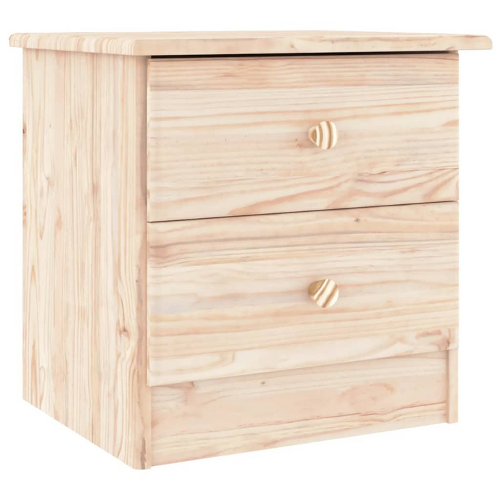 ALTA Bedside Cabinet – Solid Pine Wood Nightstand with 2 Drawers, Rustic and Durable, 41x35x41 cm - Premium  from Home Treasures - Just £43.99! Shop now at Home Treasures