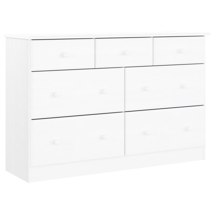 ALTA Chest of Drawers in White 112x35x73 cm - Solid Pine Wood, Durable & Stylish Storage Solution - Premium  from Home Treasures - Just £254.99! Shop now at Home Treasures