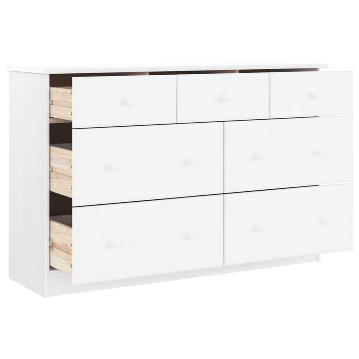 ALTA Chest of Drawers in White 112x35x73 cm - Solid Pine Wood, Durable & Stylish Storage Solution - Premium  from Home Treasures - Just £254.99! Shop now at Home Treasures