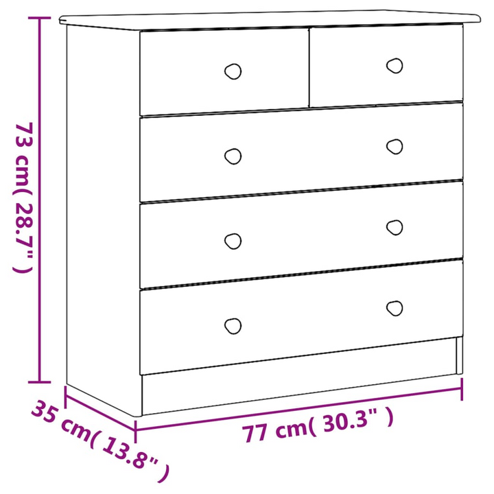 ALTA Chest of Drawers 77x35x73 cm | Solid Pine Wood | Rustic & Durable Storage Solution - Premium  from Home Treasures - Just £134.99! Shop now at Home Treasures