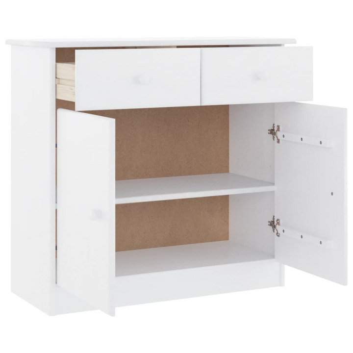 ALTA Solid Wood Pine Sideboard - Elegant White Storage Solution for Living Room, 77x35x73 cm - Premium  from Home Treasures - Just £123.99! Shop now at Home Treasures