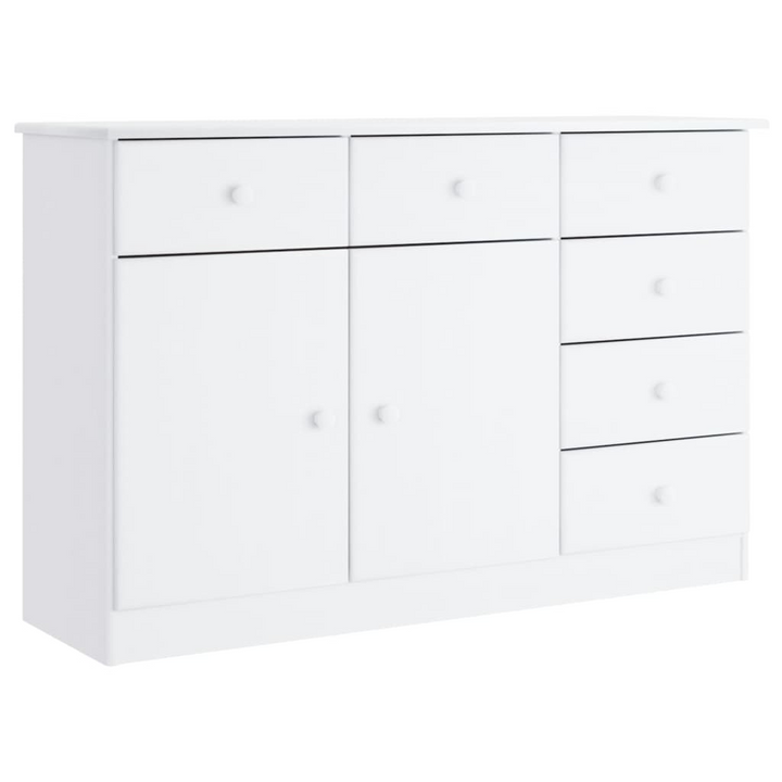 ALTA Sideboard in White - 112x35x73 cm Solid Pine Wood Storage Cabinet with Drawers - Premium  from Home Treasures - Just £152.99! Shop now at Home Treasures