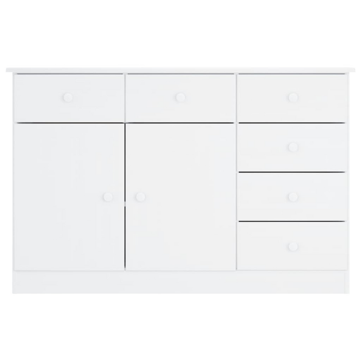 ALTA Sideboard in White - 112x35x73 cm Solid Pine Wood Storage Cabinet with Drawers - Premium  from Home Treasures - Just £152.99! Shop now at Home Treasures