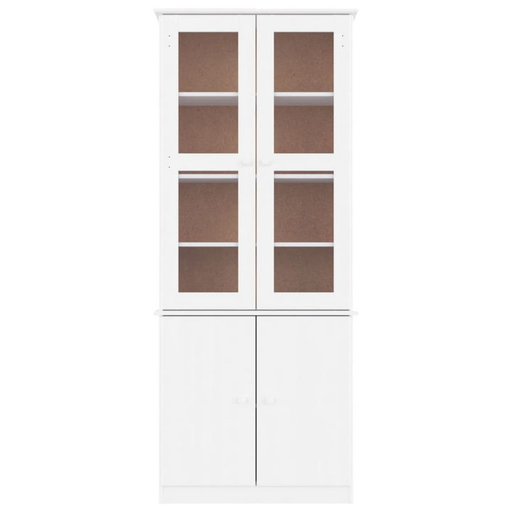 Elegant ALTA Glass Display Cabinet in White - Solid Pine Wood, 77x35x186.5 cm - Premium  from Home Treasures - Just £359.99! Shop now at Home Treasures