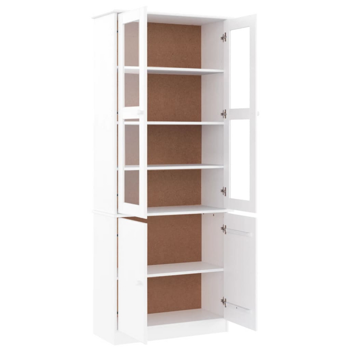 Elegant ALTA Glass Display Cabinet in White - Solid Pine Wood, 77x35x186.5 cm - Premium  from Home Treasures - Just £359.99! Shop now at Home Treasures