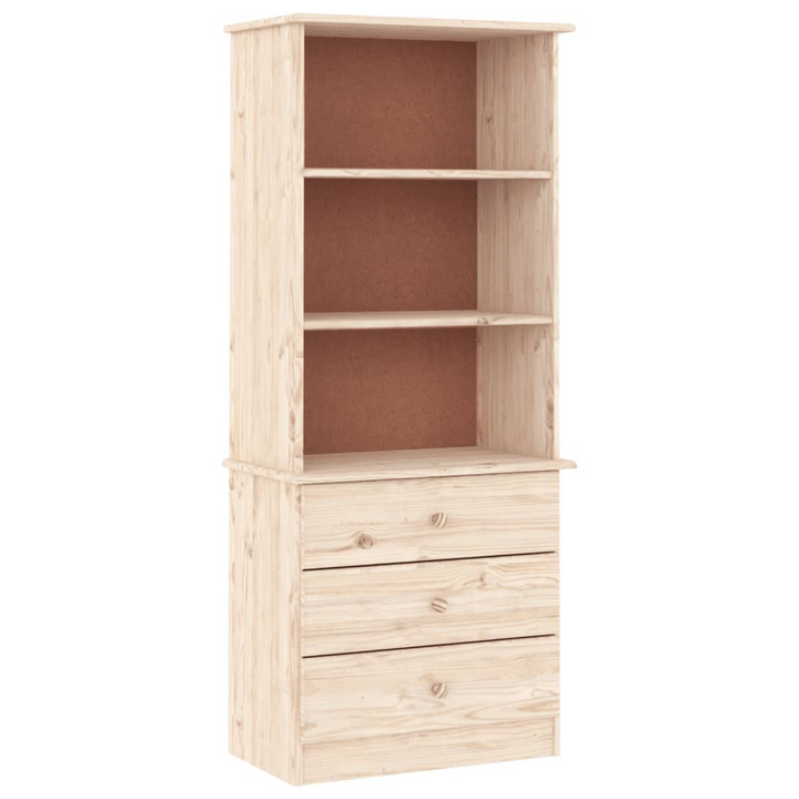 ALTA Solid Wood Pine Bookcase with Drawers - 60x35x142 cm | Rustic Charm & Ample Storage - Premium  from Home Treasures - Just £163.99! Shop now at Home Treasures