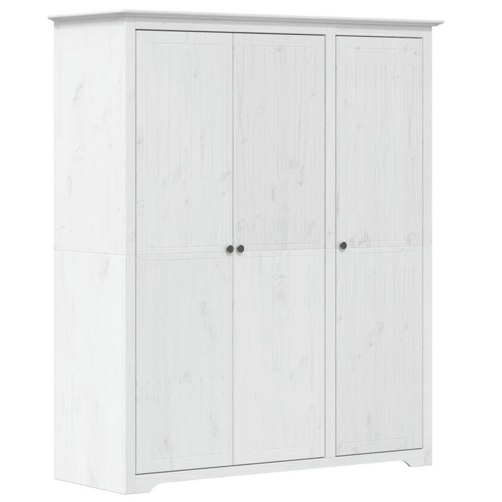 BODO Wardrobe in White – 151.5x52x176.5 cm – Solid Pine Wood French Style Wardrobe - Premium  from Home Treasures - Just £469.99! Shop now at Home Treasures