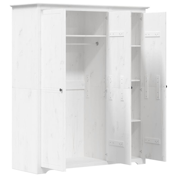 BODO Wardrobe in White – 151.5x52x176.5 cm – Solid Pine Wood French Style Wardrobe - Premium  from Home Treasures - Just £469.99! Shop now at Home Treasures