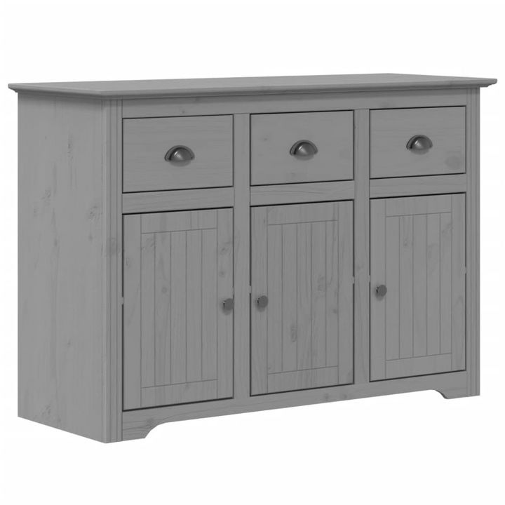 Elegant BODO Sideboard in Grey 115x43x79.5 cm - Solid Pine Wood Cabinet with French Design & Ample Storage - Premium  from Home Treasures - Just £246.99! Shop now at Home Treasures