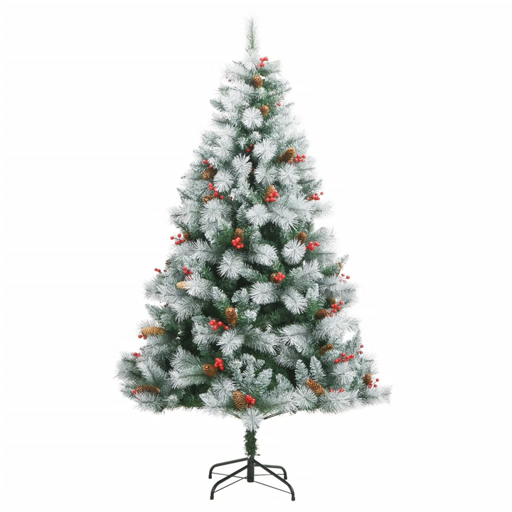 Artificial Hinged Christmas Tree with Pine Cones & Berries - Festive and Realistic Holiday Decoration - Premium  from Home Treasures - Just £119.99! Shop now at Home Treasures