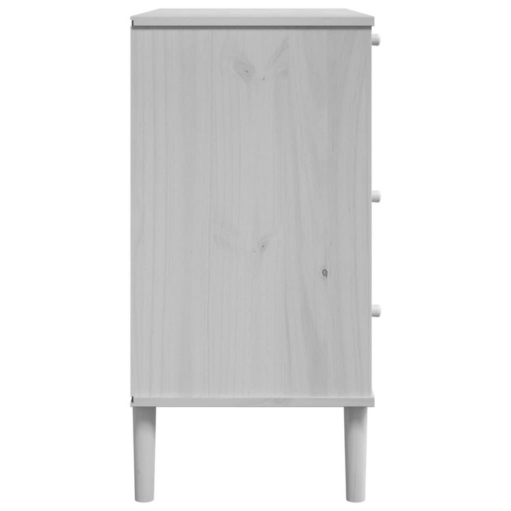 SENJA Drawer Cabinet - Elegant White Rattan Look, Solid Pine Wood, 80x40x80 cm | Stylish Storage Solution - Premium  from Home Treasures - Just £98.99! Shop now at Home Treasures