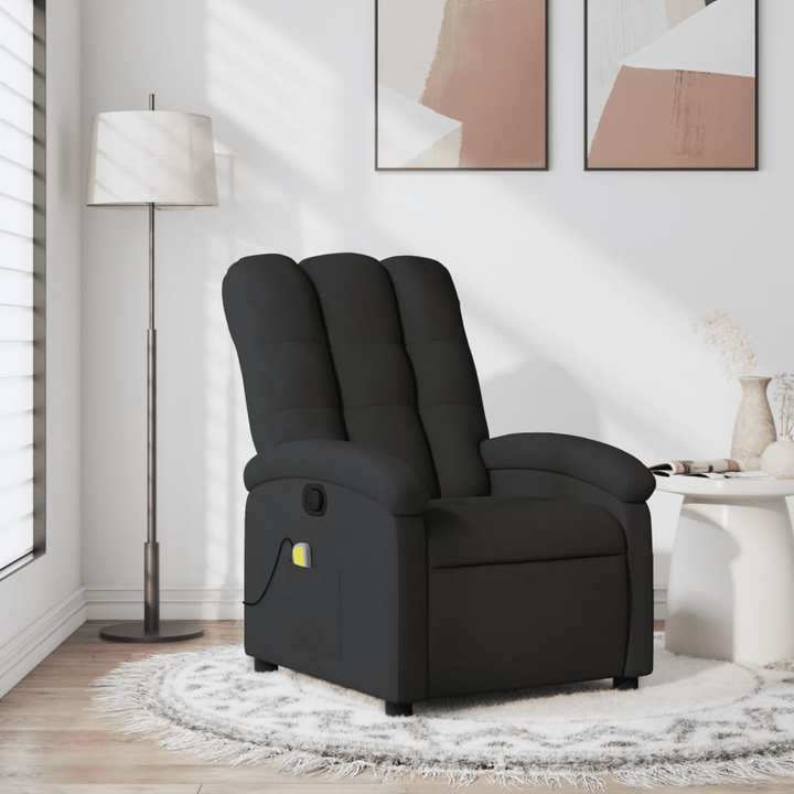 Massage Recliner Chair in Black Fabric - Premium  from Home Treasures - Just £203.99! Shop now at Home Treasures