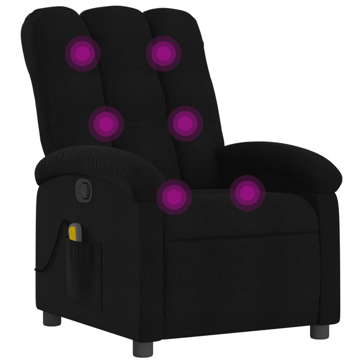 Massage Recliner Chair in Black Fabric - Premium  from Home Treasures - Just £203.99! Shop now at Home Treasures