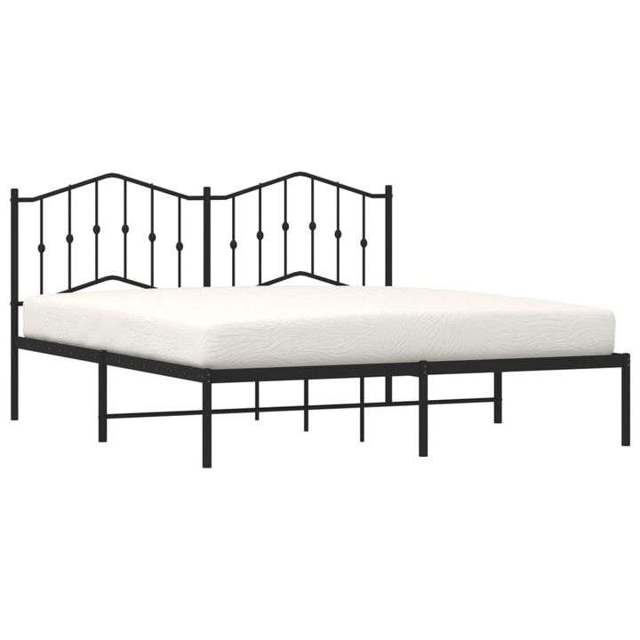 Classic Black Metal Bed Frame with Headboard - 183x213 cm | Elegant & Sturdy Design - Premium  from Home Treasures - Just £102.99! Shop now at Home Treasures