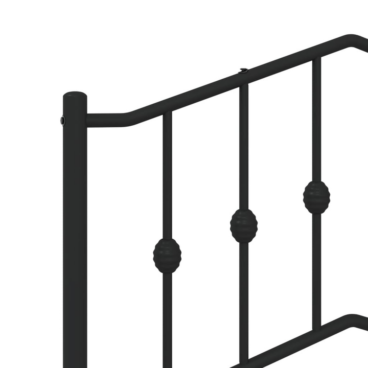 Double Metal Bed Frame with Elegant Headboard in Black - Sturdy Steel Construction, 135x190 cm - Premium  from Home Treasures - Just £92.99! Shop now at Home Treasures