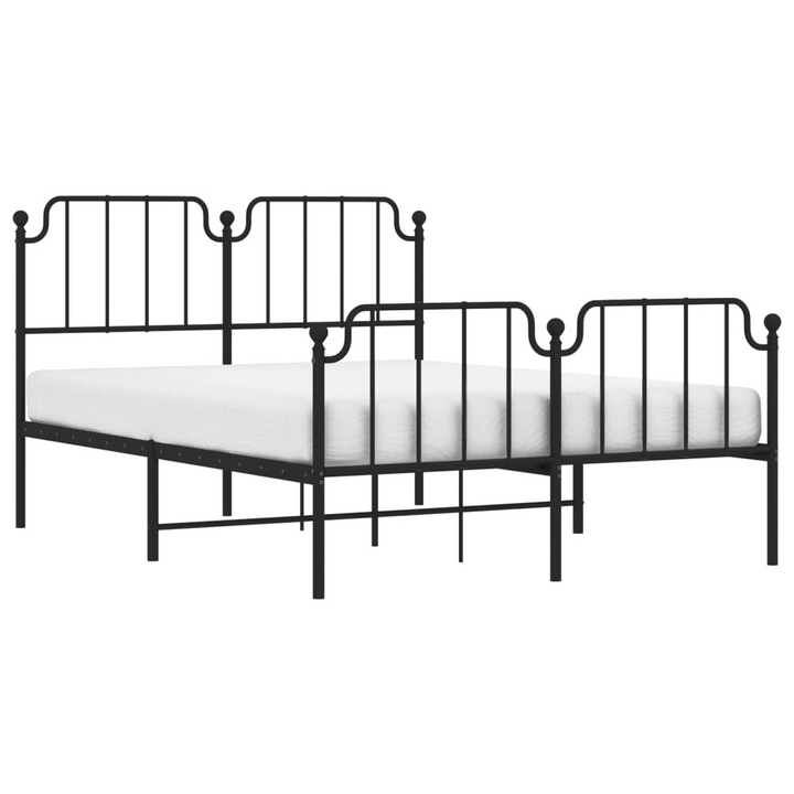 King Size Metal Bed Frame with Footboard in Black, Sturdy Steel Construction, 150x200 cm - Elegant and Durable - Premium  from Home Treasures - Just £110.99! Shop now at Home Treasures