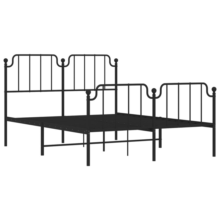 King Size Metal Bed Frame with Footboard in Black, Sturdy Steel Construction, 150x200 cm - Elegant and Durable - Premium  from Home Treasures - Just £110.99! Shop now at Home Treasures