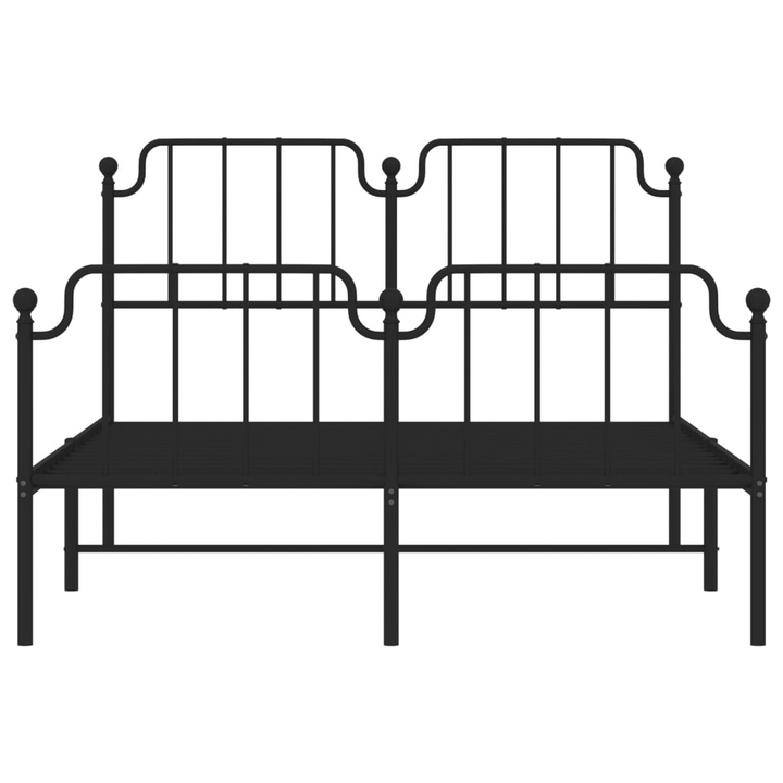 King Size Metal Bed Frame with Footboard in Black, Sturdy Steel Construction, 150x200 cm - Elegant and Durable - Premium  from Home Treasures - Just £110.99! Shop now at Home Treasures