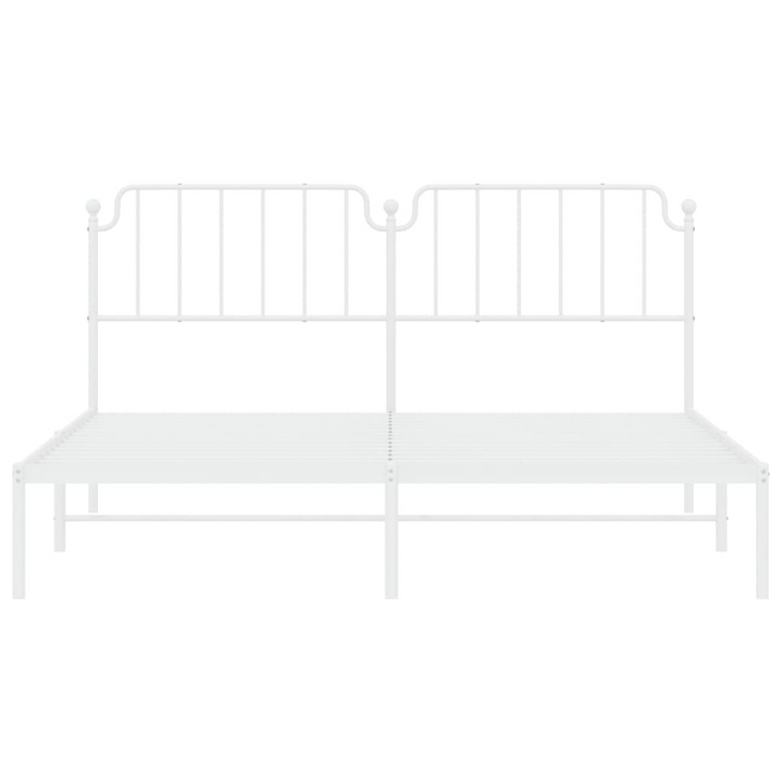 Metal Bed Frame with Headboard in White - Sturdy and Elegant 183x213 cm Bed Base - Premium  from Home Treasures - Just £101.99! Shop now at Home Treasures