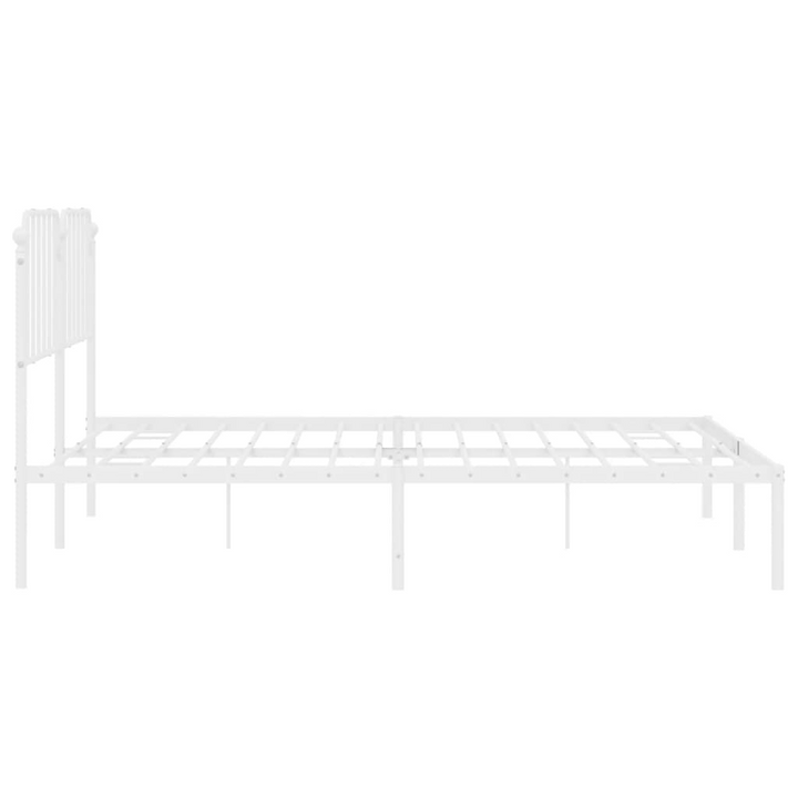 Metal Bed Frame with Headboard in White - Sturdy and Elegant 183x213 cm Bed Base - Premium  from Home Treasures - Just £101.99! Shop now at Home Treasures