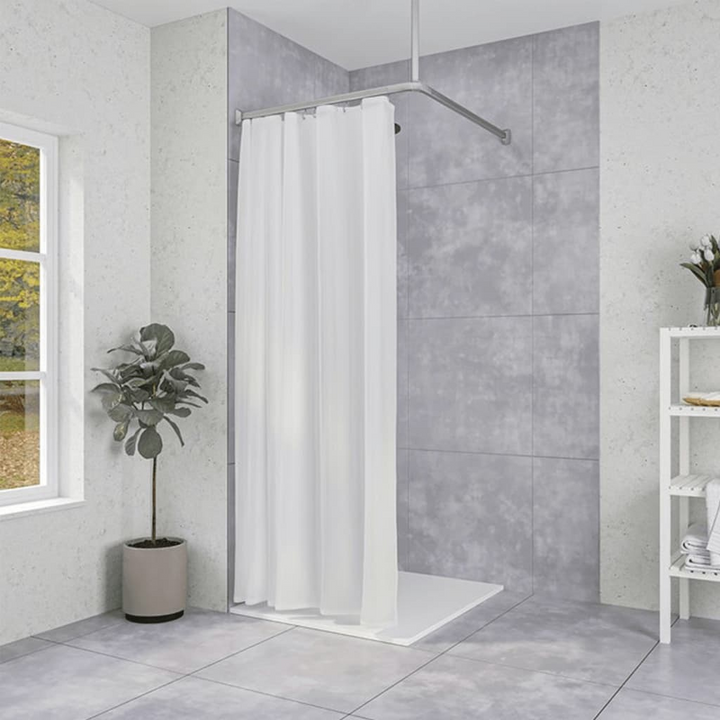 Sealskin Madeira White Shower Curtain - 180 x 200 cm - Water Repellent Polyester with Weighted Hem - Premium  from Home Treasures - Just £27.99! Shop now at Home Treasures