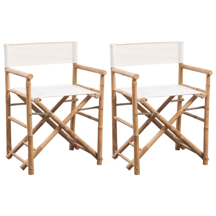 Folding Director's Chair 2 pcs Bamboo and Canvas - Weather-Resistant, Strong and Durable - Premium  from Home Treasures - Just £102.99! Shop now at Home Treasures