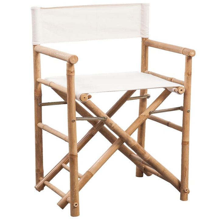 Folding Director's Chair 2 pcs Bamboo and Canvas - Weather-Resistant, Strong and Durable - Premium  from Home Treasures - Just £102.99! Shop now at Home Treasures