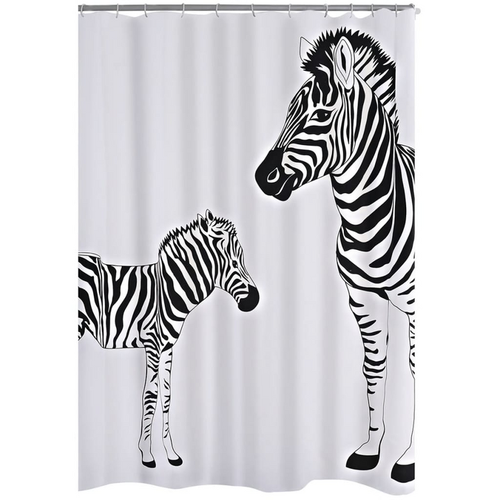 RIDDER Zebra Shower Curtain, 180x200 cm - High-Quality, Water-Repellent, Easy-to-Install Bathroom Curtain - Premium  from Home Treasures - Just £51.99! Shop now at Home Treasures