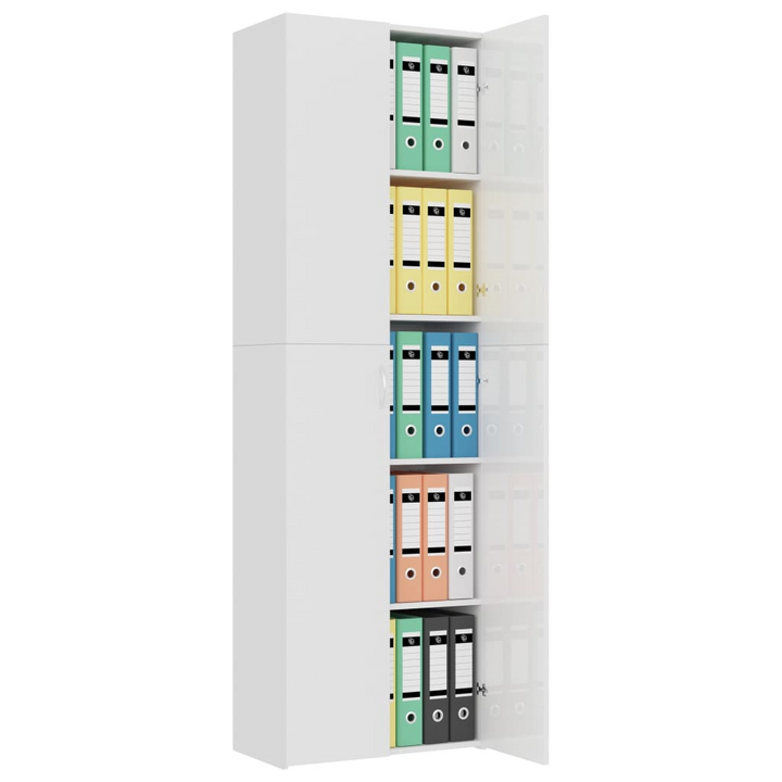 Office Cabinet High Gloss White 60x32x190 cm Engineered Wood - Premium  from Home Treasures - Just £191.99! Shop now at Home Treasures