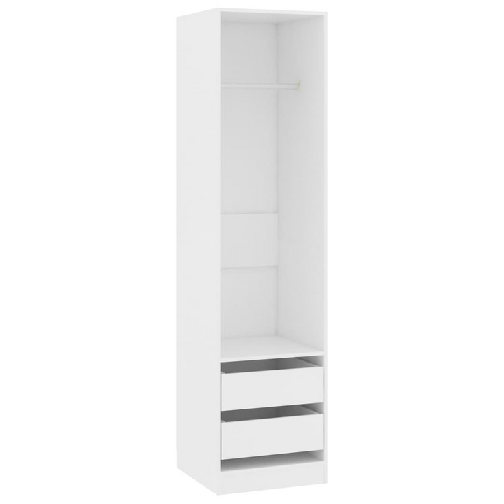 Stylish White Wardrobe with Drawers - 50x50x200 cm | Durable Engineered Wood - Premium  from Home Treasures - Just £153.99! Shop now at Home Treasures