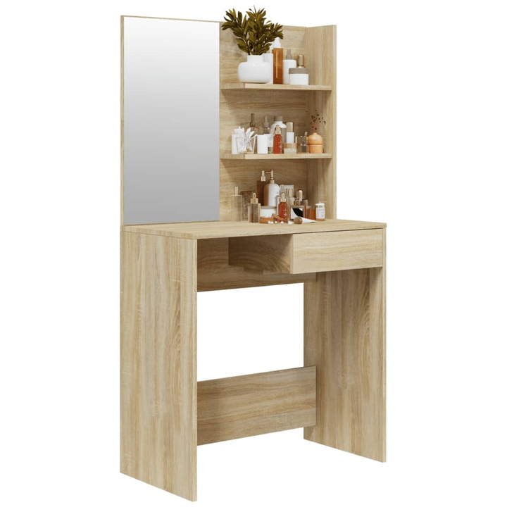 Sonoma Oak Dressing Table with Mirror - 74.5x40x141 cm | Modern Design with Ample Storage - Premium  from Home Treasures - Just £70.99! Shop now at Home Treasures