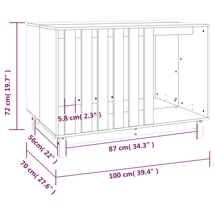 Solid Wood Pine Dog House – White, 100x70x72 cm – Comfortable and Stylish Outdoor Pet Shelter - Premium  from Home Treasures - Just £186.99! Shop now at Home Treasures