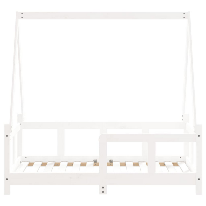 Children's Bed Frame - White, 70x140 cm, Solid Wood Pine - Sturdy and Fun House Design for Toddlers - Premium  from Home Treasures - Just £114.99! Shop now at Home Treasures