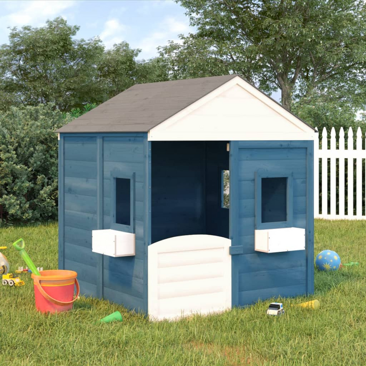 Children's Wooden Playhouse with Lockable Door & Flower Pots - Outdoor Fun for Ages 3-12 - Premium  from Home Treasures - Just £361.99! Shop now at Home Treasures