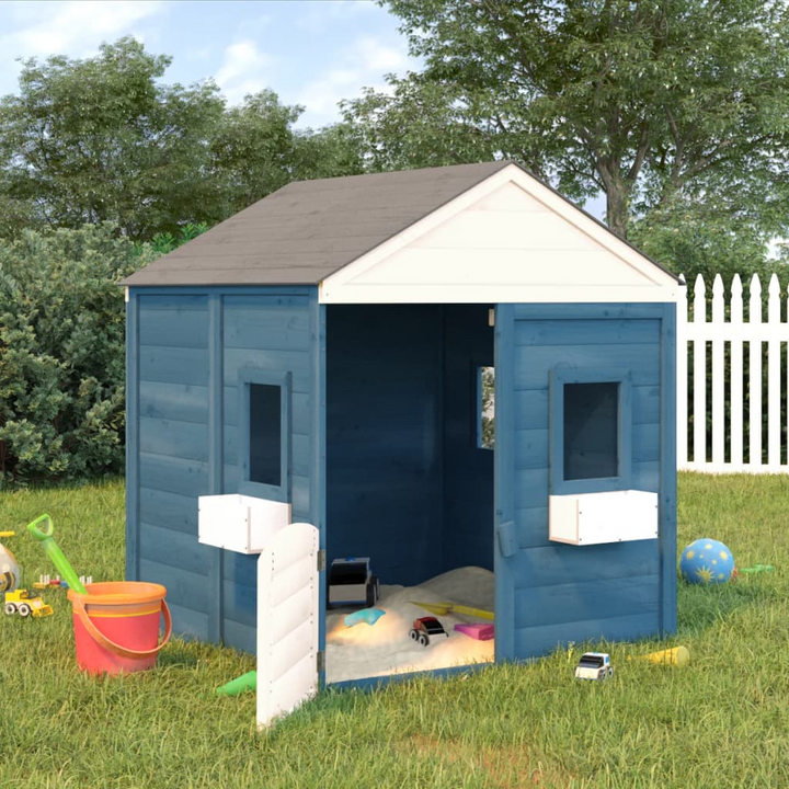 Children's Wooden Playhouse with Lockable Door & Flower Pots - Outdoor Fun for Ages 3-12 - Premium  from Home Treasures - Just £361.99! Shop now at Home Treasures