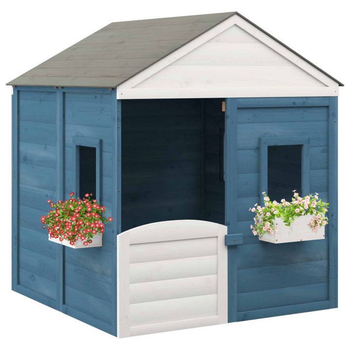 Children's Wooden Playhouse with Lockable Door & Flower Pots - Outdoor Fun for Ages 3-12 - Premium  from Home Treasures - Just £361.99! Shop now at Home Treasures