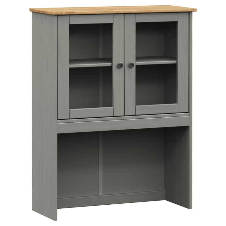 VIGO Highboard in Grey 78x40x175 cm - Solid Pine Wood Cabinet with Glass Doors & Metal Handles - Premium  from Home Treasures - Just £299.99! Shop now at Home Treasures