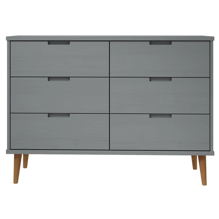 MOLDE Drawer Cabinet in Grey - Solid Pine Wood, Scandinavian Style Storage Unit | 113x40x80 cm - Premium  from Home Treasures - Just £225.99! Shop now at Home Treasures