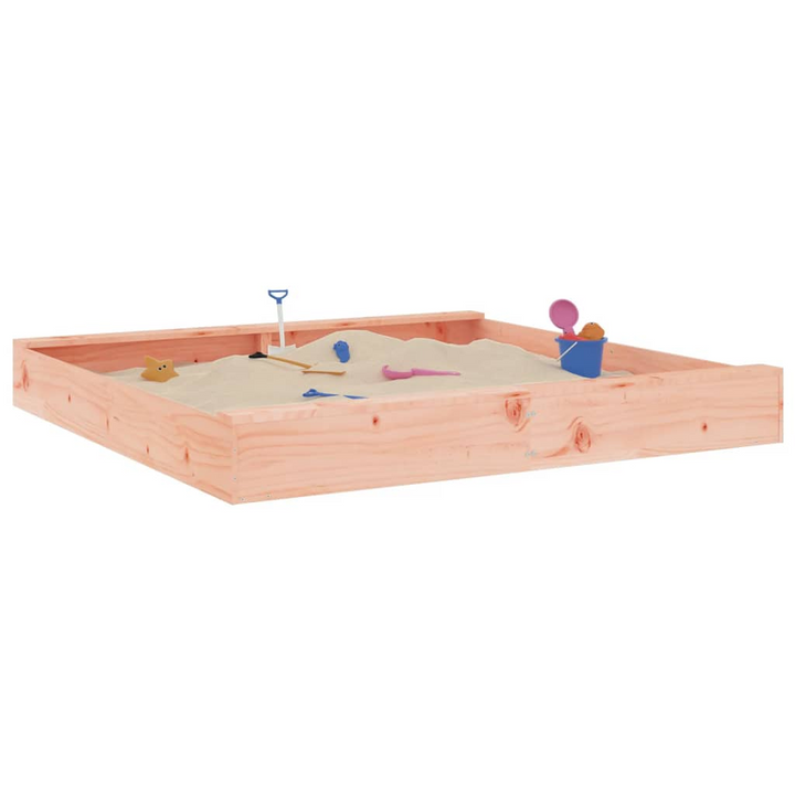 Square Sandbox with Seats, Douglas Solid Wood - Outdoor Sandpit for Creative Play - Premium  from Home Treasures - Just £109.99! Shop now at Home Treasures