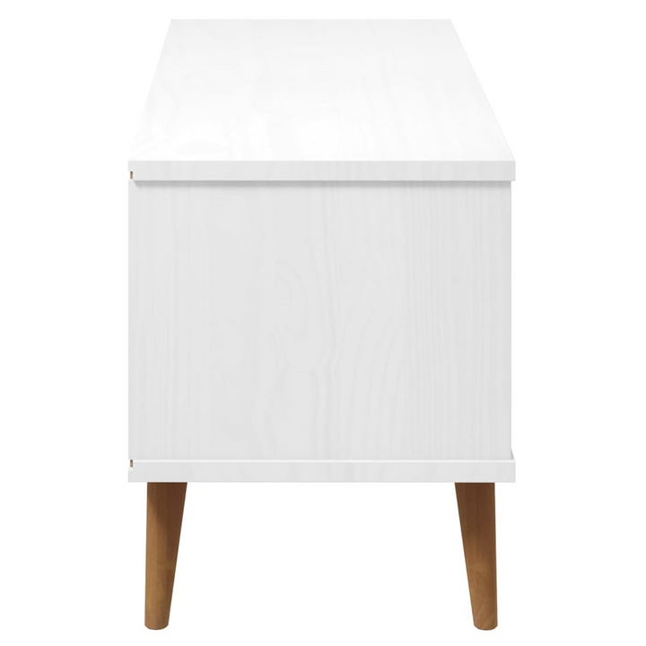 MOLDE TV Cabinet - White 106x40x49 cm - Solid Pine Wood with UV Varnish Finish - Stylish & Practical Storage Solution - Premium  from Home Treasures - Just £109.99! Shop now at Home Treasures