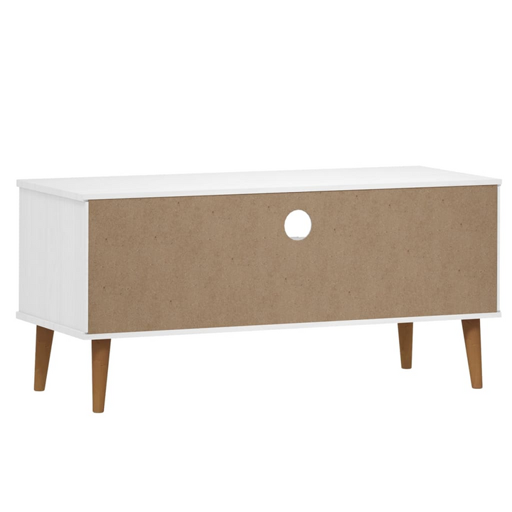 MOLDE TV Cabinet - White 106x40x49 cm - Solid Pine Wood with UV Varnish Finish - Stylish & Practical Storage Solution - Premium  from Home Treasures - Just £109.99! Shop now at Home Treasures