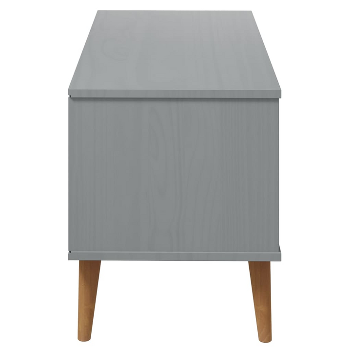 Elegant MOLDE TV Cabinet in Grey - Solid Pine Wood, 106x40x49 cm, UV Varnish Finish - Premium  from Home Treasures - Just £65.99! Shop now at Home Treasures