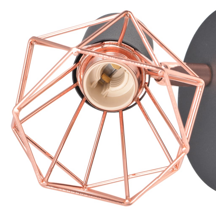 Industrial Wall Lamps Set of 2 with LED Filament Bulbs - Vintage Copper Geometric Design, Adjustable Spotlights - Premium  from Home Treasures - Just £23.99! Shop now at Home Treasures