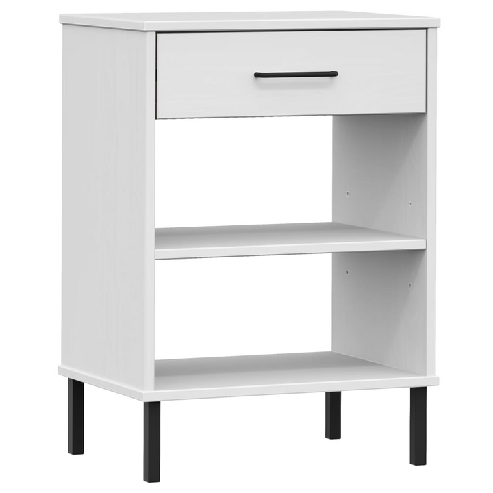 OSLO Console Cabinet - White Solid Pine Wood & Metal Legs - Stylish Storage Solution - Premium  from Home Treasures - Just £45.99! Shop now at Home Treasures