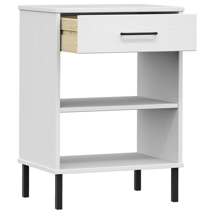 OSLO Console Cabinet - White Solid Pine Wood & Metal Legs - Stylish Storage Solution - Premium  from Home Treasures - Just £45.99! Shop now at Home Treasures